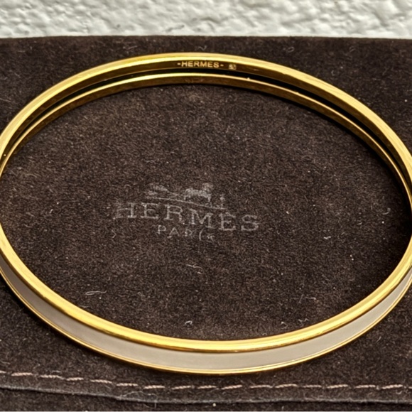 Hermès Uni Bangle Marron Glacé - Picture 4 of 10